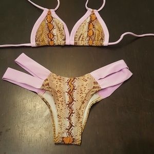 Montce Snake Print Triangle Bikini